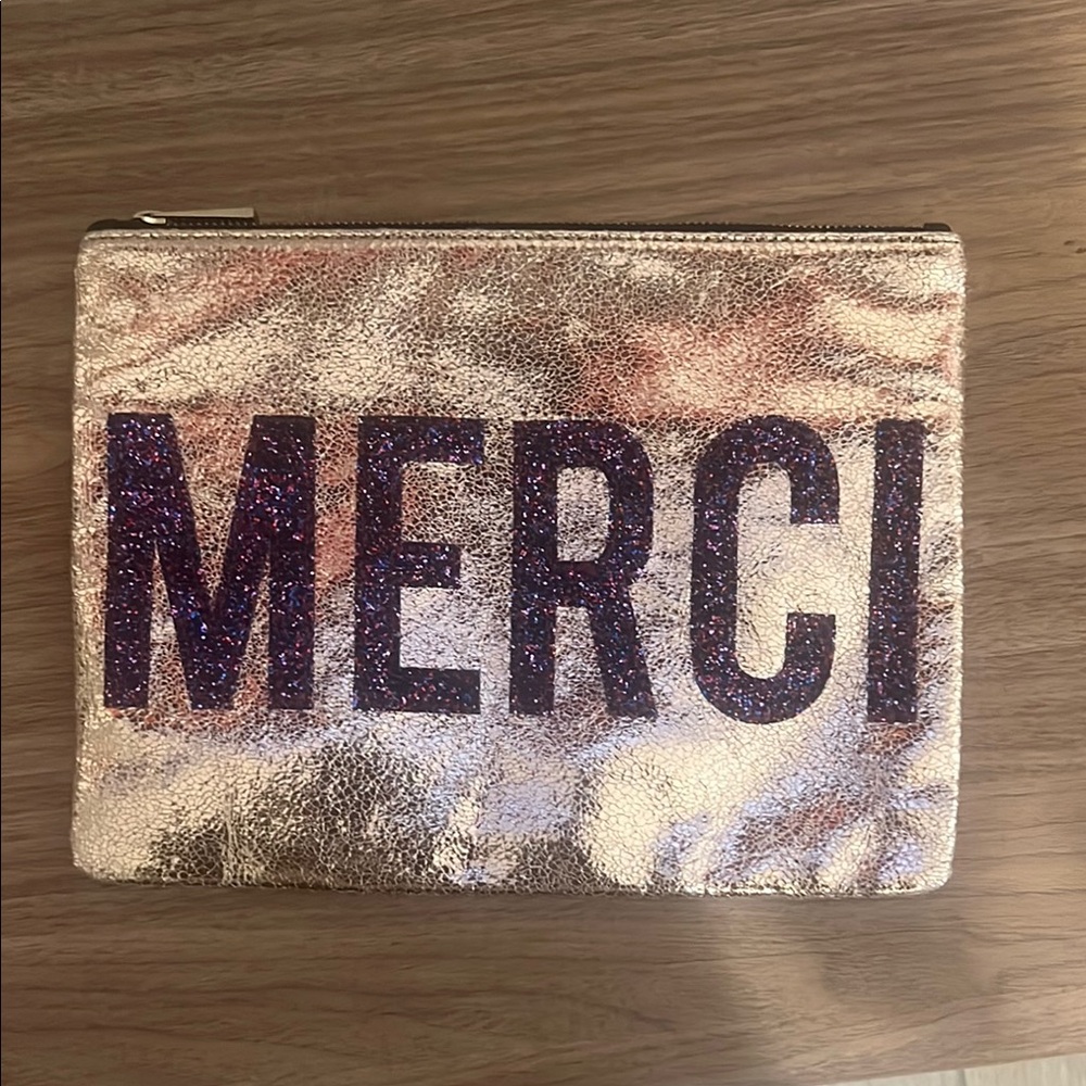 Rose Gold Glitter Merci Clutch